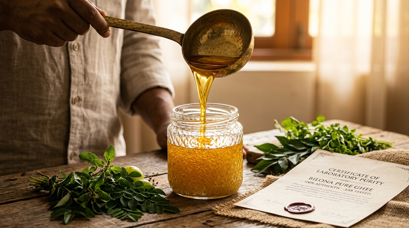 Laboratory tested pure Bilona Ghee with purity certificate